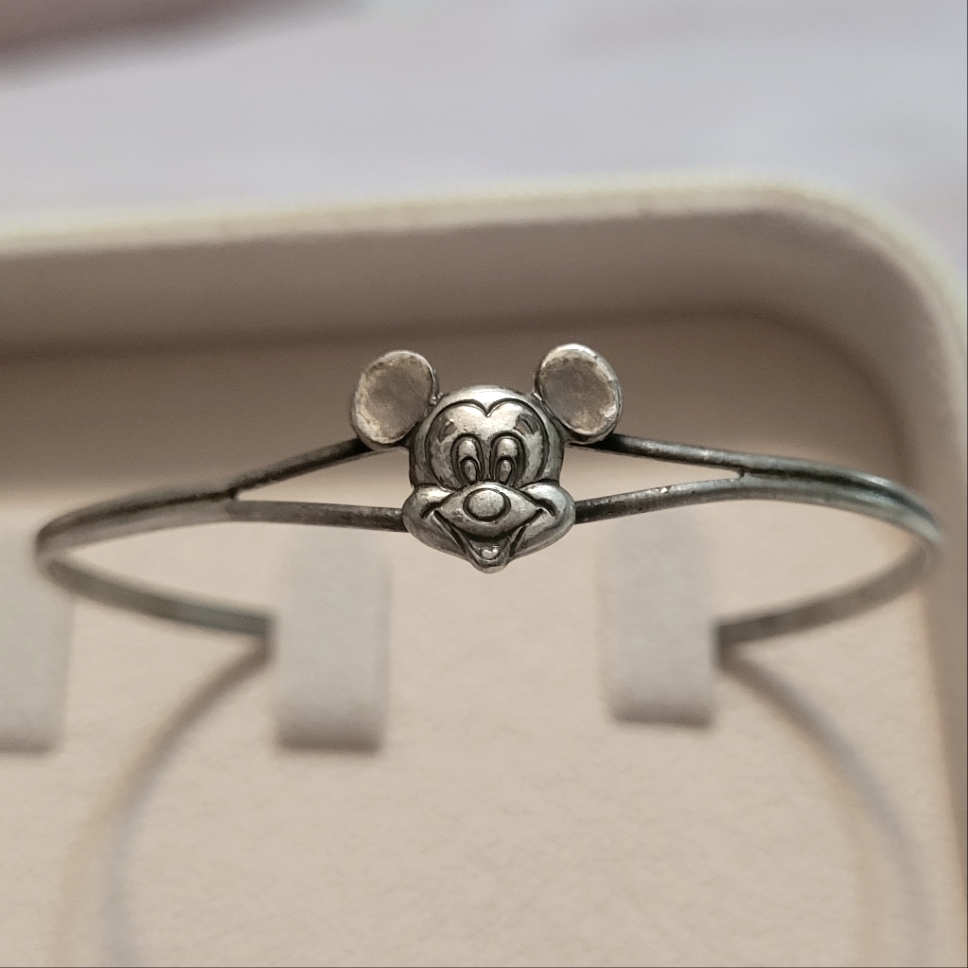 925 Silver, Vintage Mickey Walt Dinesy Bracelet Cuff